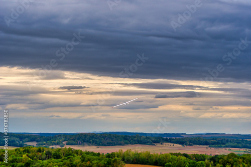 Remote control aircraft in the french countryside