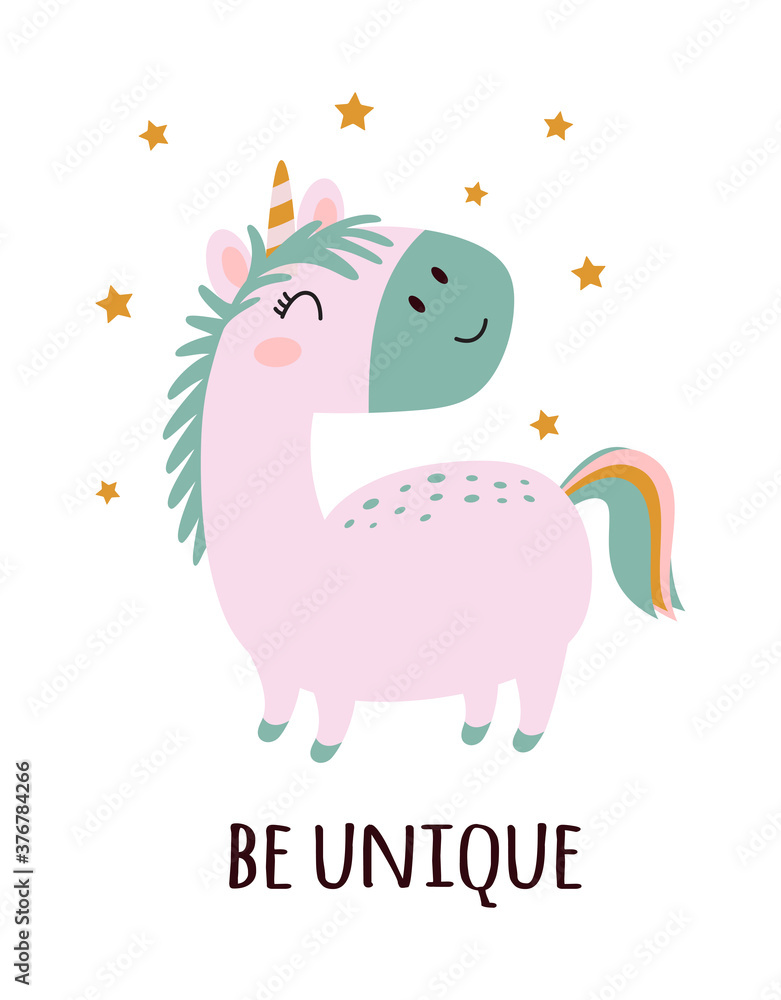 funny pink unicorn isolated on white background funny pink unicorn isolated on white background