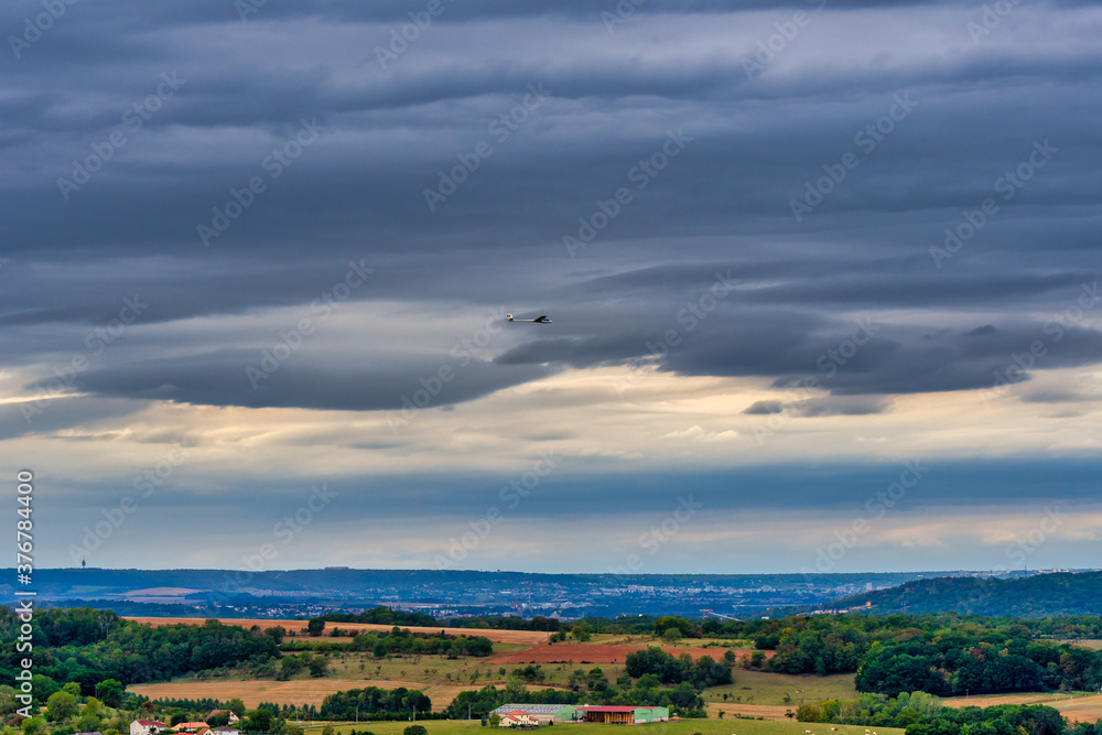 Remote control aircraft in the french countryside