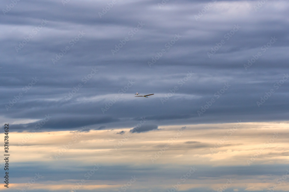 Remote control aircraft in the french countryside Remote control aircraft in the french countryside