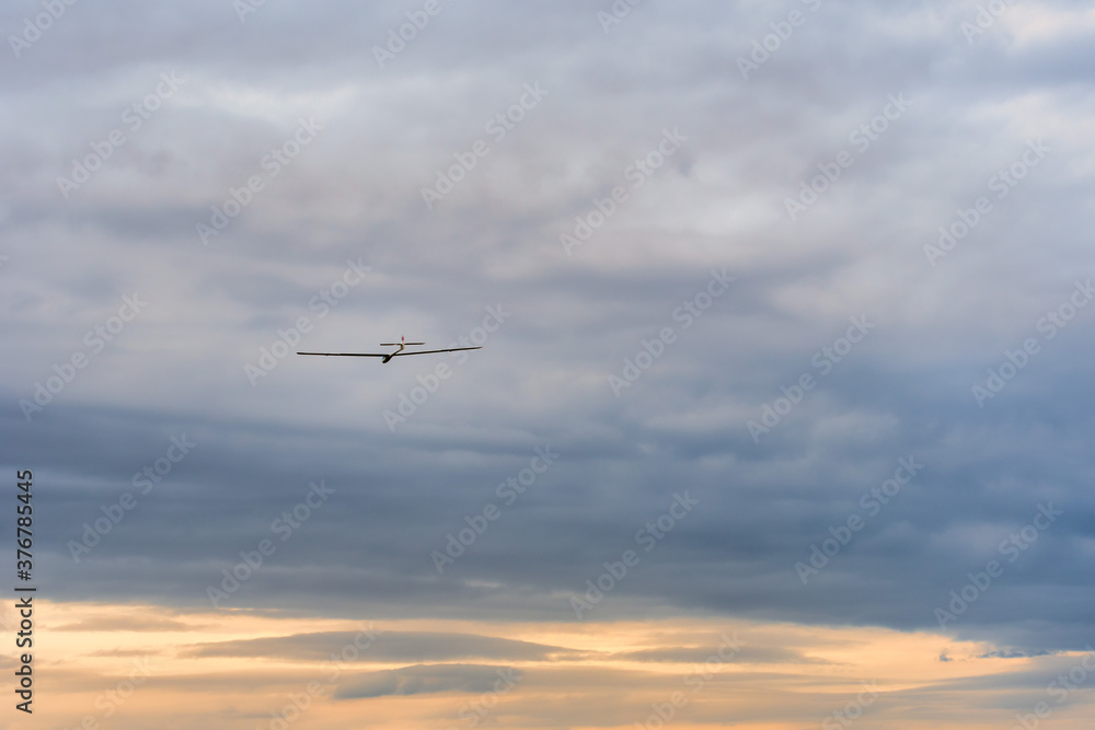 Remote control aircraft in the french countryside Remote control aircraft in the french countryside