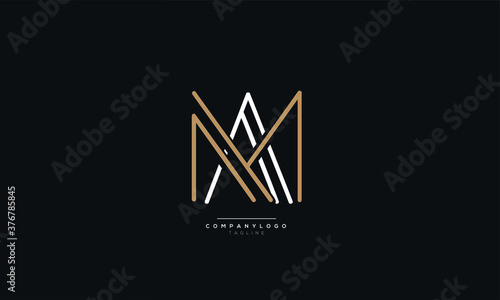 MA or AM Letter Business Logo Design Alphabet Icon Vector Monogram