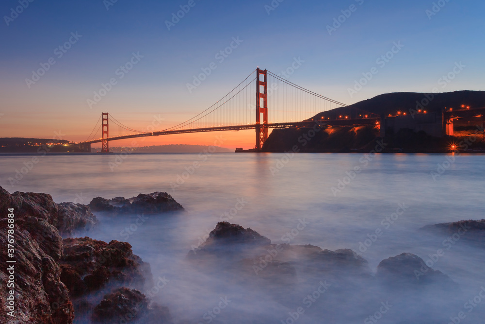 View of Golden Gate Bridge during sunset View of Golden Gate Bridge during sunset