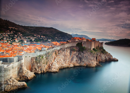 View of Walled Old Town of Dubrovnik, Croatia photo