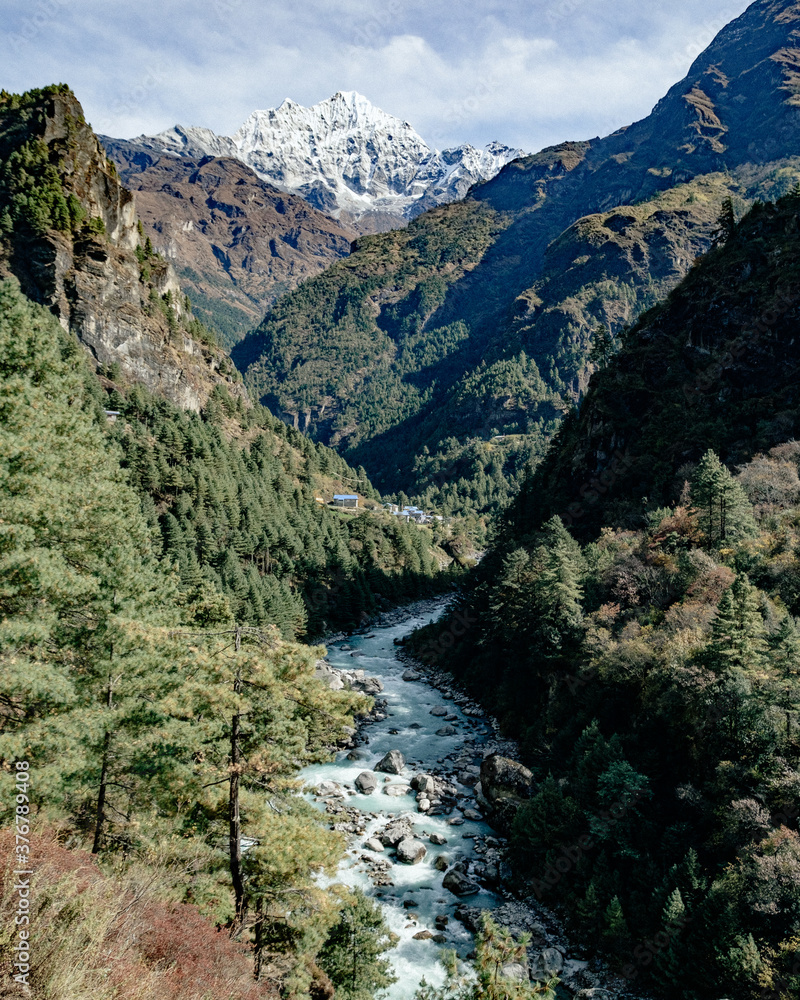 High angle view of Three Passes Trek in Mount Everest