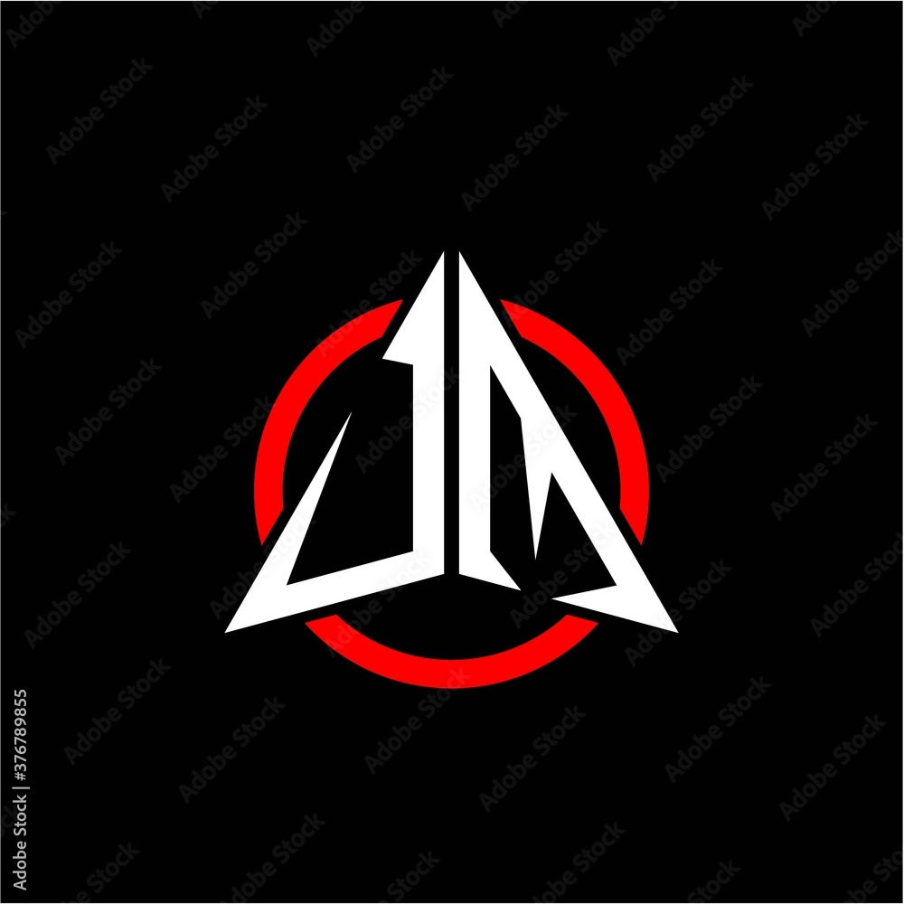 initial logo arrow U M White color with red ring isolated on black background initial logo arrow U M White color with red ring isolated on black background