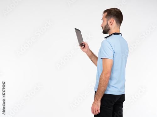 The man with the electronic...