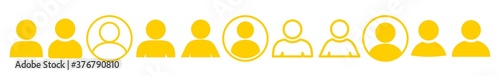 User Icon Yellow | Avatar Illustration | Client Symbol | Member Profile Logo | Login Head Sign | Isolated | Variations