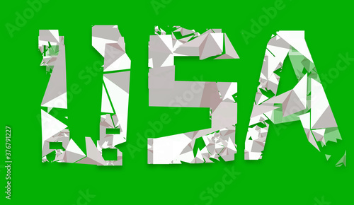 White USA letters on a gree...