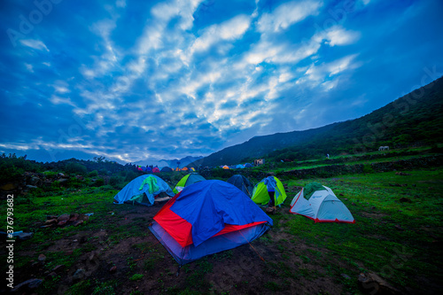 camping in the mountains