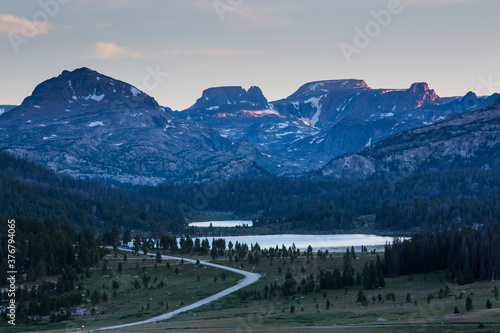 View of Beartooth Mountains in Yellowstone National Park photo