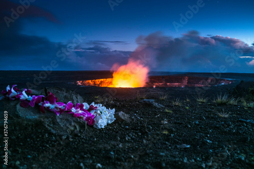 Offering to Pele Halemaumau Crater in Hawaii Volcanoes National Park photo