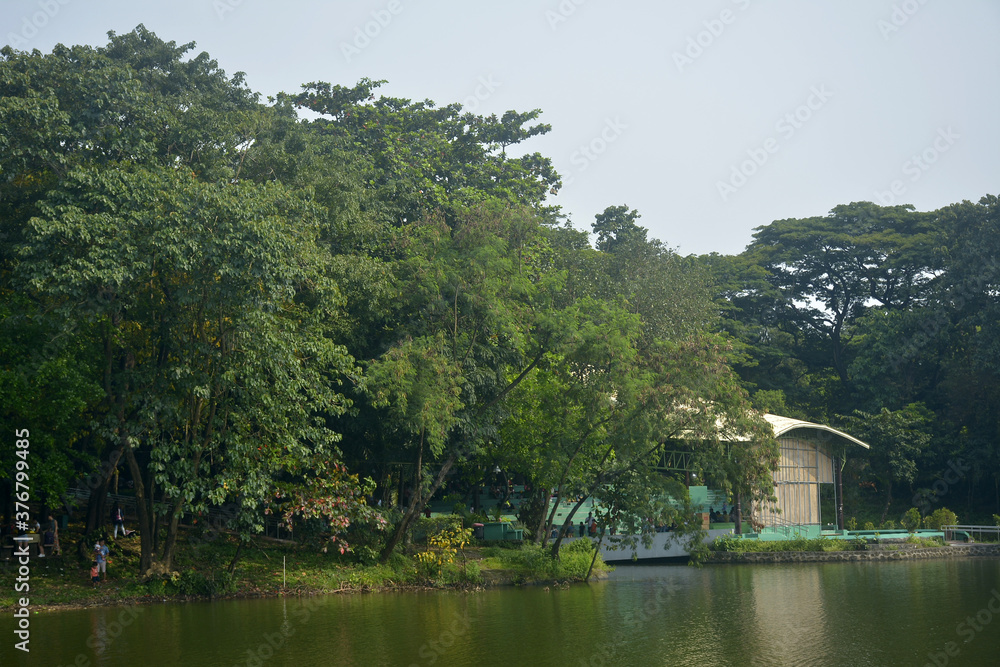 Ninoy Aquino parks and wildlife water lagoon in Quezon City, Philippines