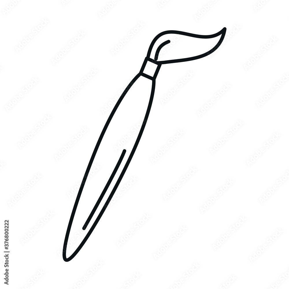 Obraz premium back to school, paint brush artistic elementary education line icon style