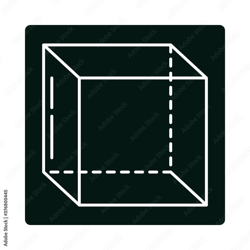 cube geometry perspective isometric block and line icon cube geometry perspective isometric block and line icon