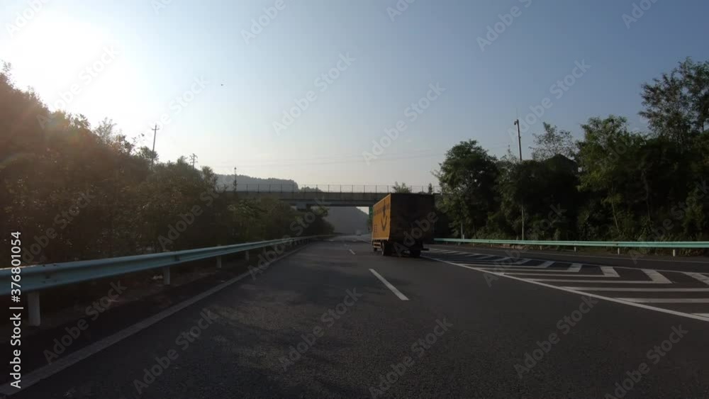 Driving car on highway in China Driving car on highway in China