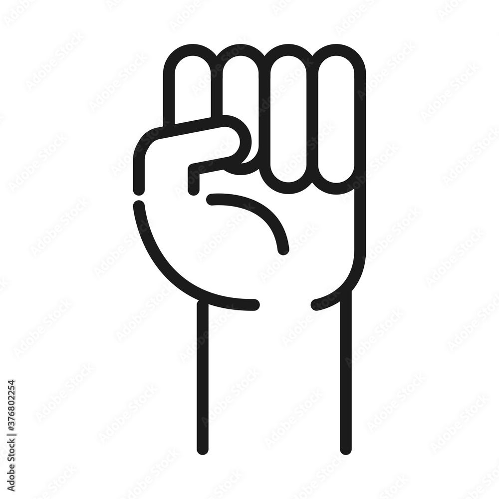 feminism movement icon, fist hand power, female rights pictogram line style feminism movement icon, fist hand power, female rights pictogram line style