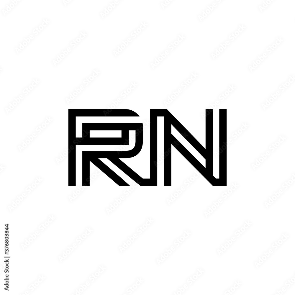 initial letter rn line stroke logo modern initial letter rn line stroke logo modern