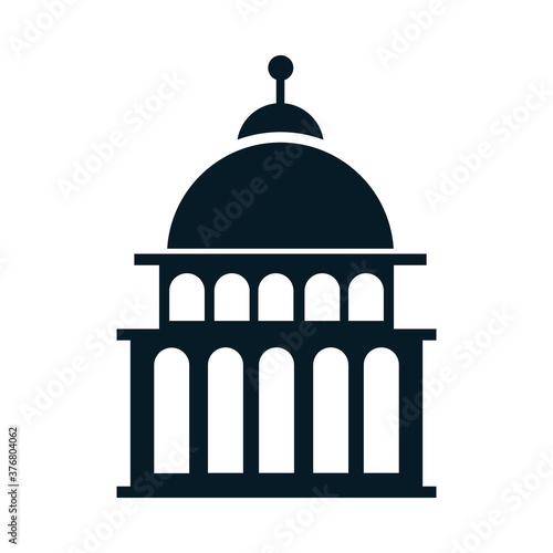 United States elections, capitol building political election campaign silhouette icon design