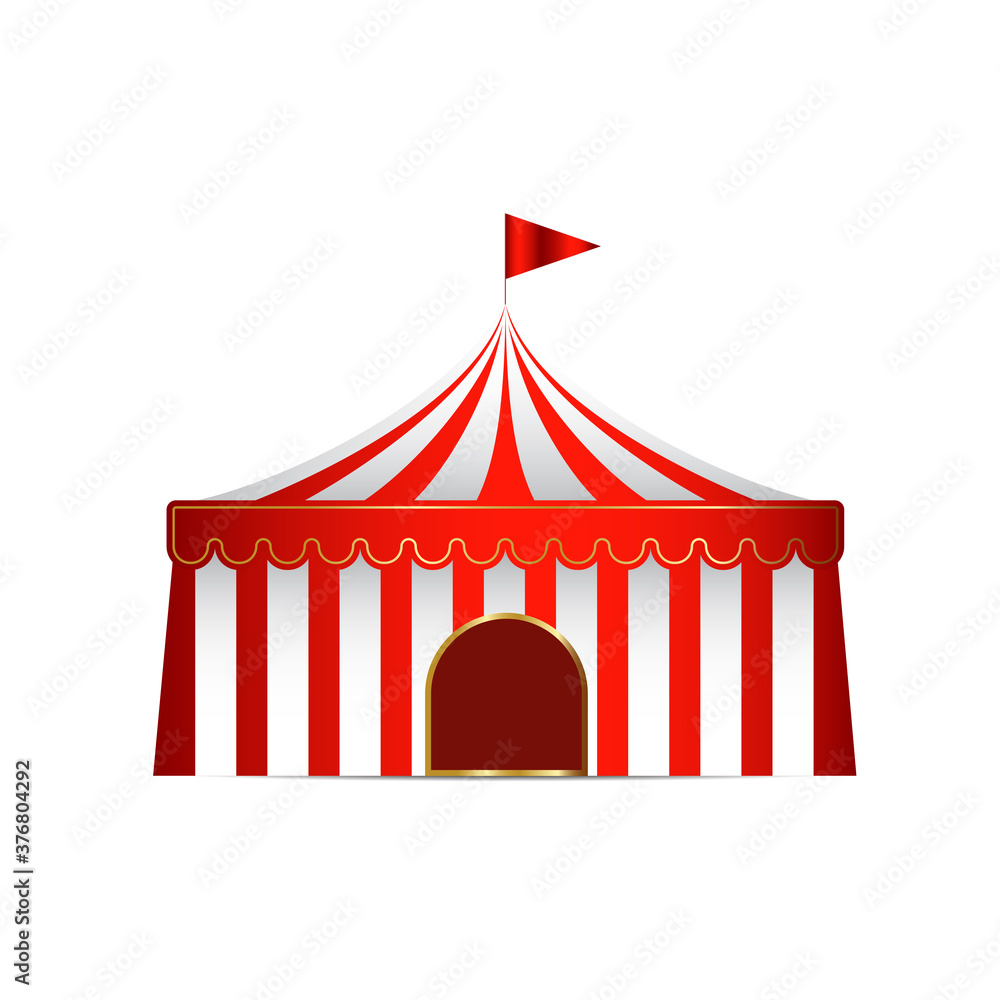 Circus Tent Isolated, vector illustration