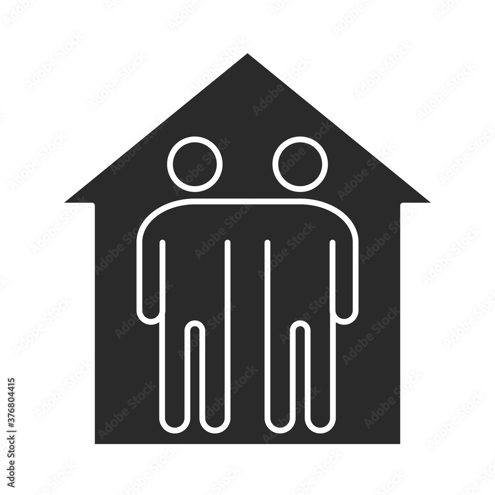 people inside home protection community and partnership silhouette icon people inside home protection community and partnership silhouette icon