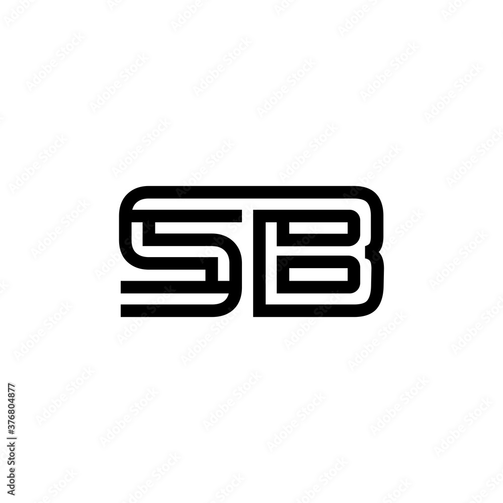 initial letter sb line stroke logo modern initial letter sb line stroke logo modern