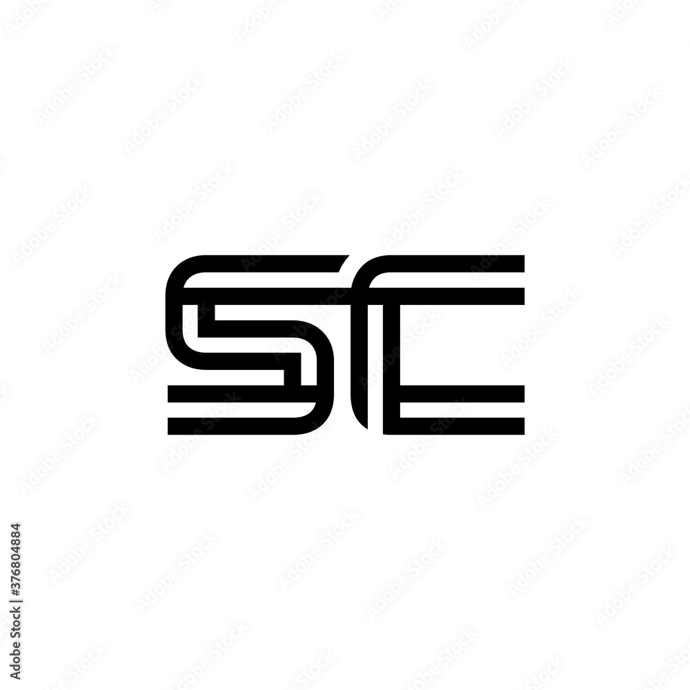 initial letter sc line stroke logo modern initial letter sc line stroke logo modern