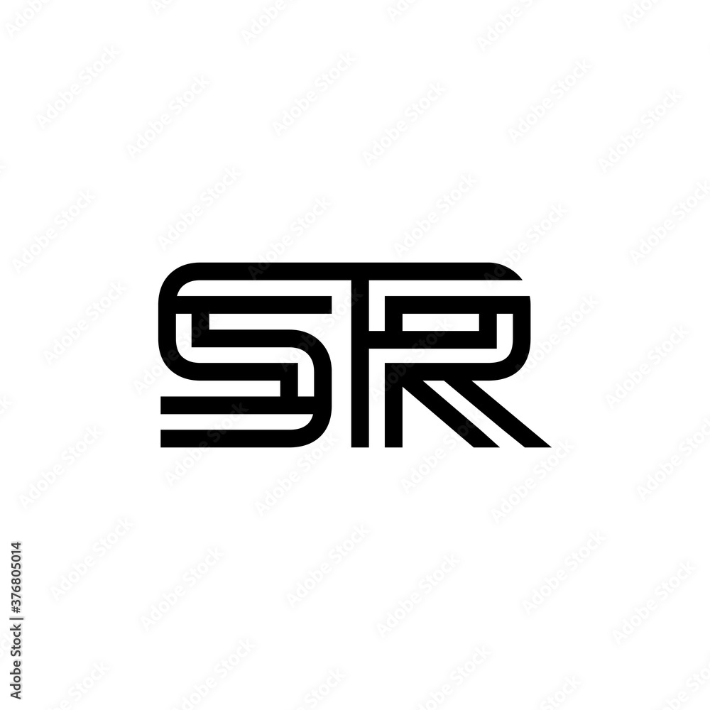 initial letter sr line stroke logo modern initial letter sr line stroke logo modern