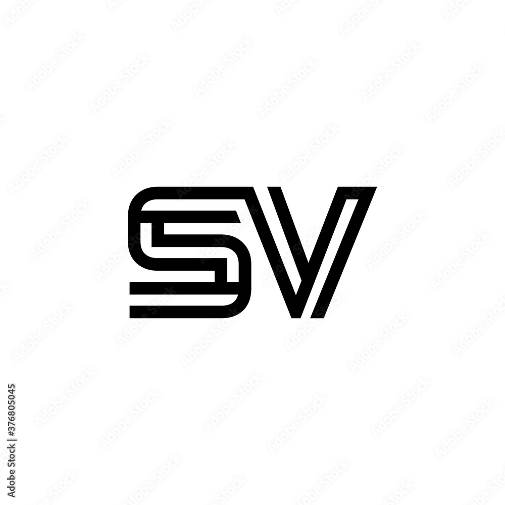 initial letter sv line stroke logo modern initial letter sv line stroke logo modern