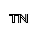 initial letter tn line stroke logo modern