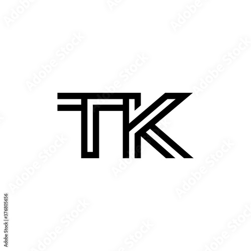 initial letter tk line stroke logo modern