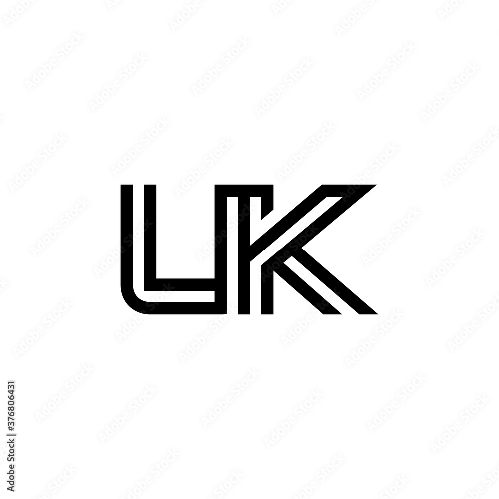 initial letter uk line stroke logo modern initial letter uk line stroke logo modern