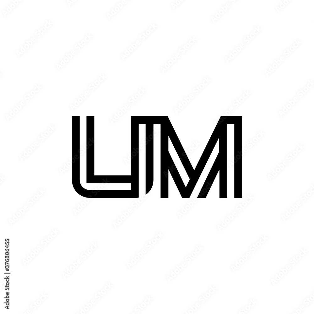 initial letter um line stroke logo modern initial letter um line stroke logo modern