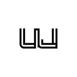 initial letter uj line stroke logo modern