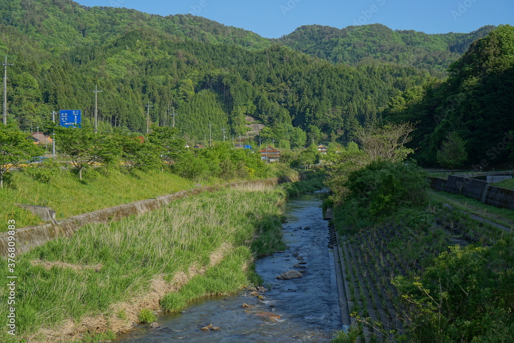 landscape of  a small town in rural of Japan, Hongo