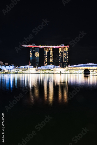 night view of the city of singapore