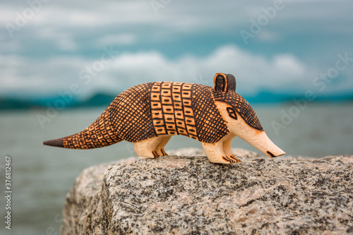 Fényképezés Wood carving of Guarani Indians in the city of Paraty, state of Rio de Janeiro, Brazil