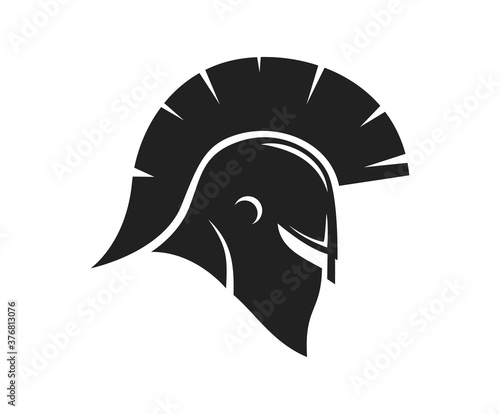 Spartan helmet silhouette vector illustrations. logo elements and icon for knight of roman.