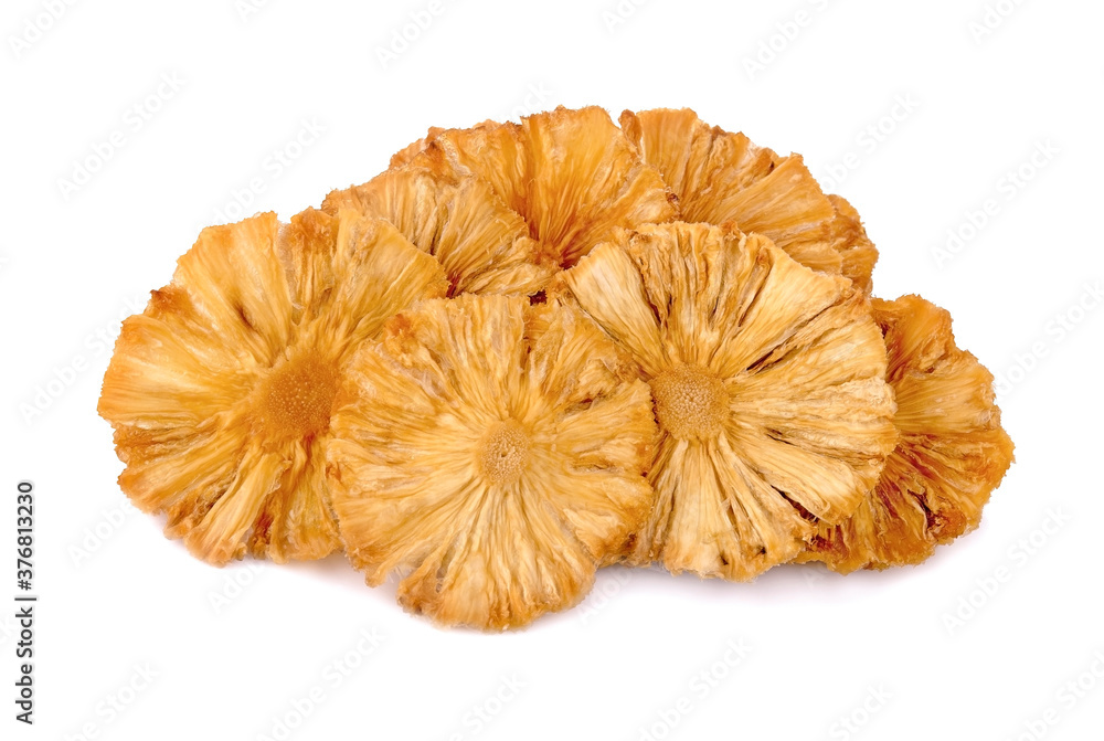 Dried pineapple isolated on white background