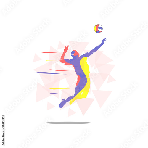 sports illustration of people playing volleyball