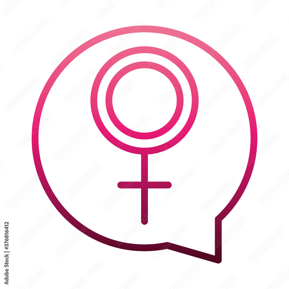 feminism movement icon, gender sign talk bubble, female rights gradient style feminism movement icon, gender sign talk bubble, female rights gradient style