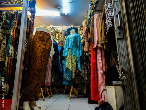 one of the typical clothing from Indonesia for women called a batik kebaya