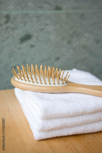 comb on towel