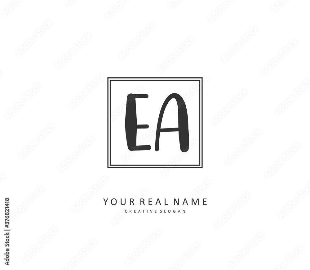 E A EA Initial letter handwriting and signature logo. A concept handwriting initial logo with template element. E A EA Initial letter handwriting and signature logo. A concept handwriting initial logo with template element.