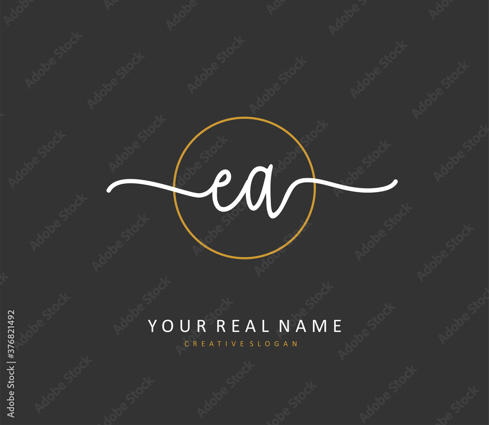 E A EA Initial letter handwriting and signature logo. A concept handwriting initial logo with template element. E A EA Initial letter handwriting and signature logo. A concept handwriting initial logo with template element.