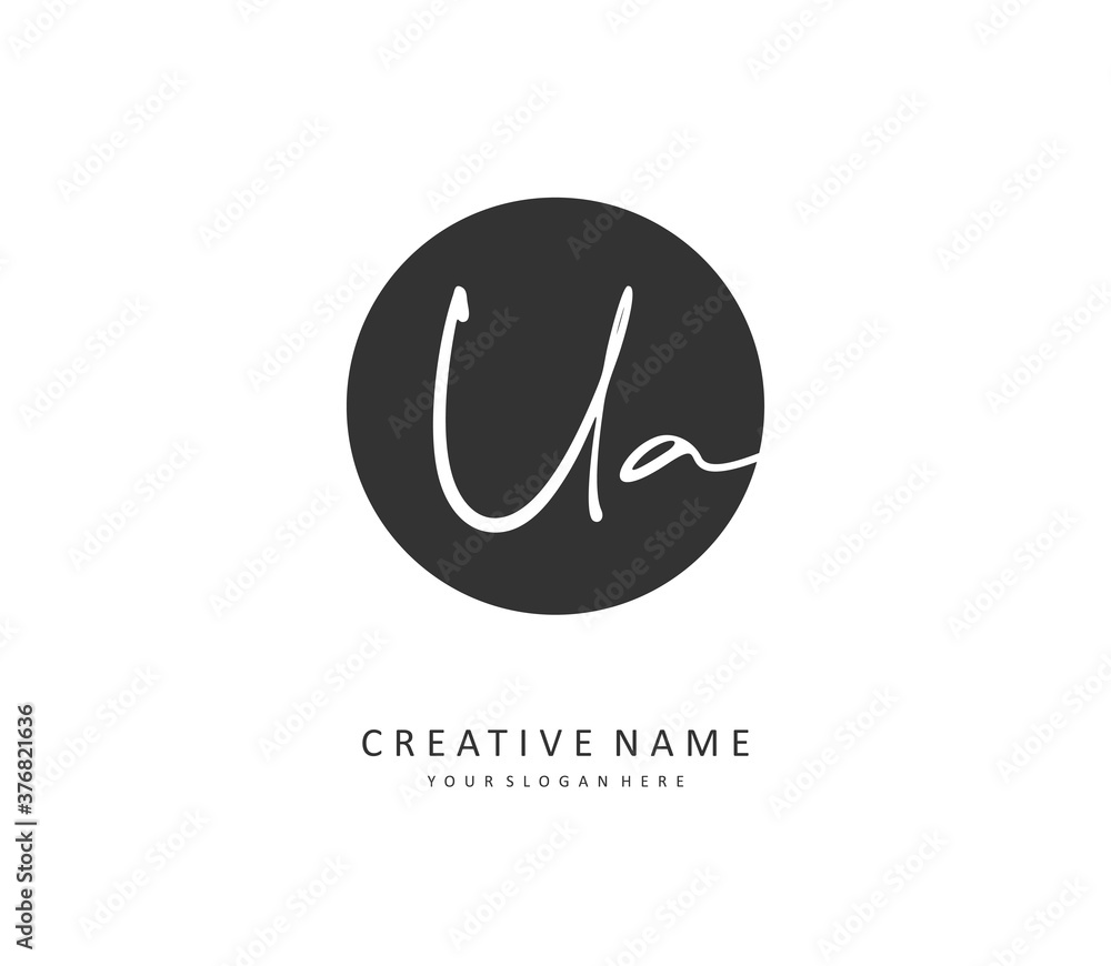 U A UA Initial letter handwriting and signature logo. A concept handwriting initial logo with template element. U A UA Initial letter handwriting and signature logo. A concept handwriting initial logo with template element.