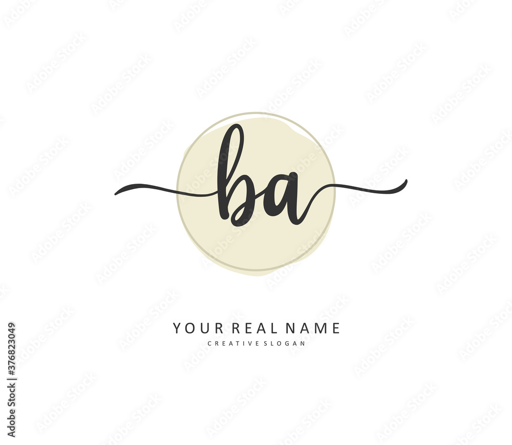 B A BA Initial letter handwriting and signature logo. A concept handwriting initial logo with template element. B A BA Initial letter handwriting and signature logo. A concept handwriting initial logo with template element.