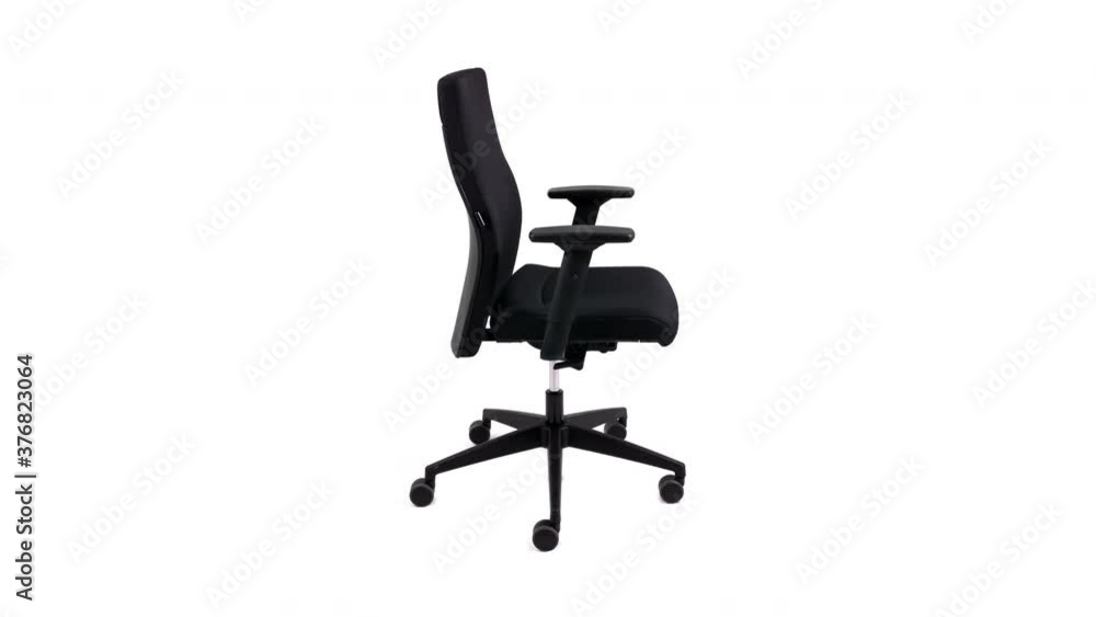 Animated functions of a black office chair with white background/backdrop Animated functions of a black office chair with white background/backdrop