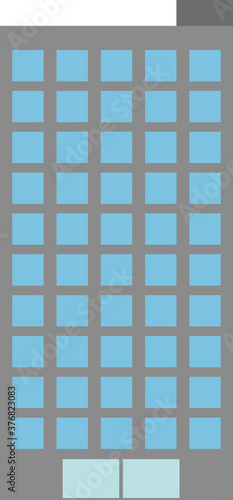 普通の正面から見たビルのイラスト
