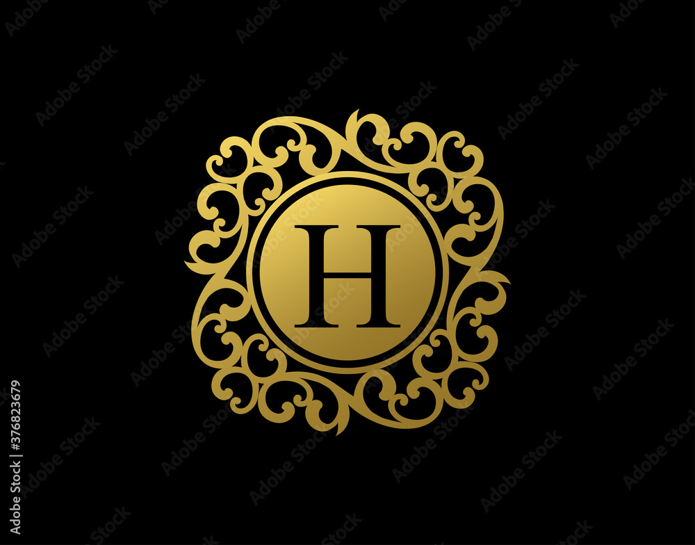Uniwue H Letter Calligraphic Logo. Luxury H Swirl Logo Icon perfect for salon, yoga, restaurant, boutique and letter stamp. Uniwue H Letter Calligraphic Logo. Luxury H Swirl Logo Icon perfect for salon, yoga, restaurant, boutique and letter stamp.